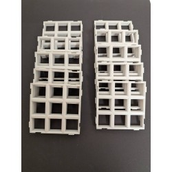 Terrængitter – 10 stk. (3×3 grundmodul), lys grå
